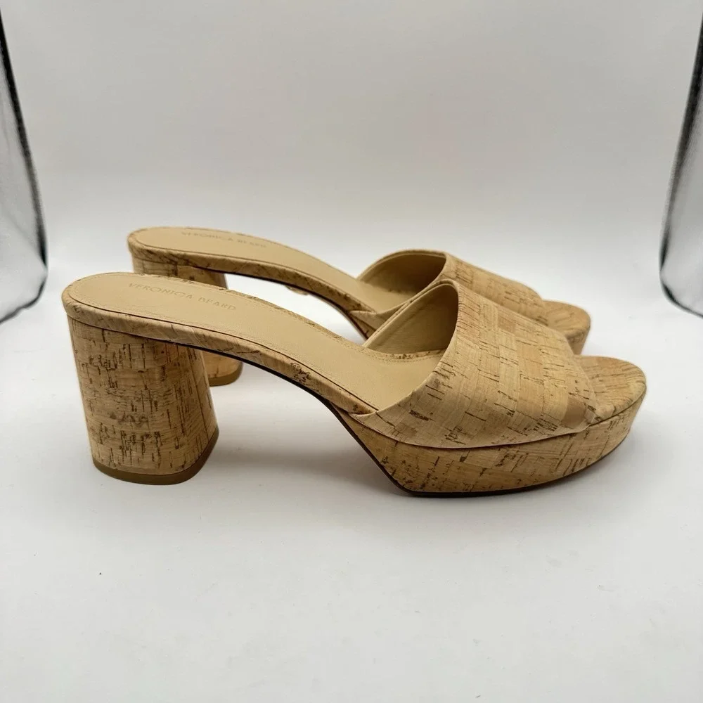 Veronica Beard Dali Platform Sandal‎ Natural Cork Women's Size 11 M VERO CUOIO